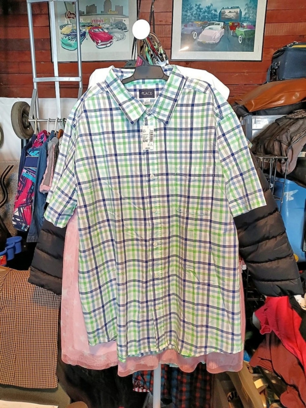 J.Crew Plaid Button Down Green & White Size Medium NWT